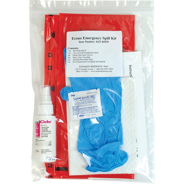 Unimed Econo Emergency Spill Kit, 7 Pieces, 9 x 12 (UMIKITBMW) Each