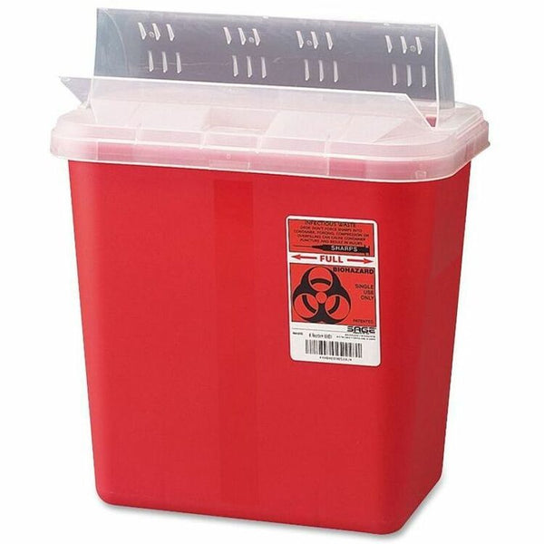 Covidien S2GH100651 Biohazard Sharps Container with Clear Lid, 2 gallon (CVDS2GH100651) Each