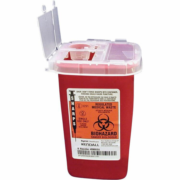 Covidien SR1Q100900 Phlebotomy Sharps Container with Clear Lid, 1 Quart (CVDSR1Q100900) Each