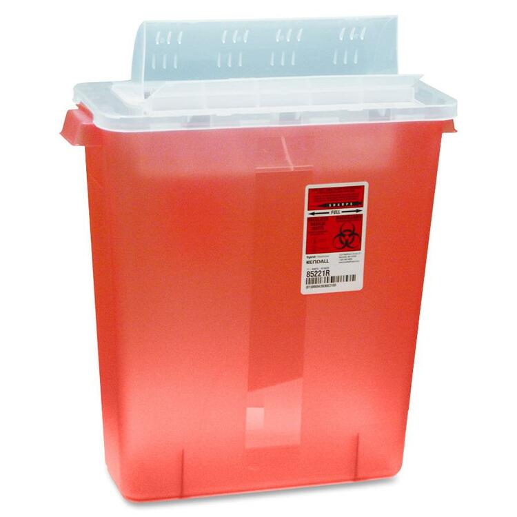 Covidien Biohazard Sharps Container W/Clear Lid, 3 Gallon, Red (CVDSTR ...