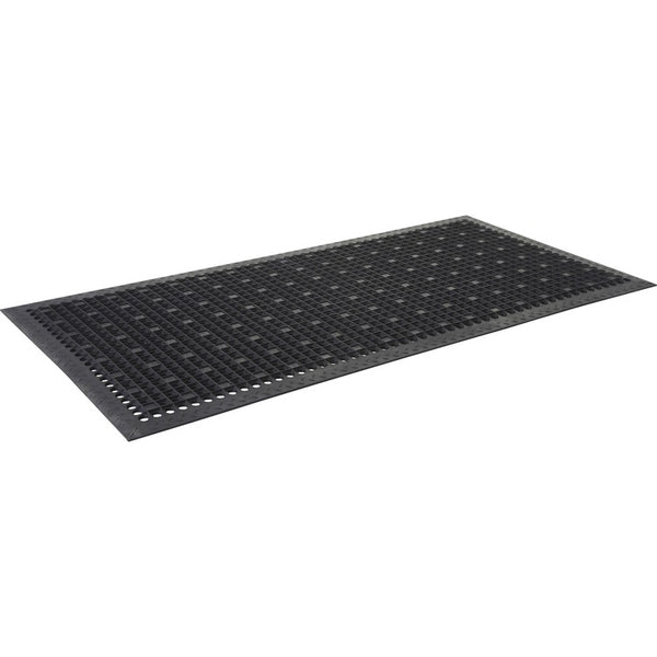 Genuine Joe Antimicrobial Floor Mat, 3' x 5', Black (GJO01705)