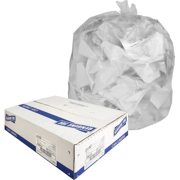 Genuine Joe High Density Clear Trash Bags, 45 Gallon, Case of 250 (GJO70013) Case of 250