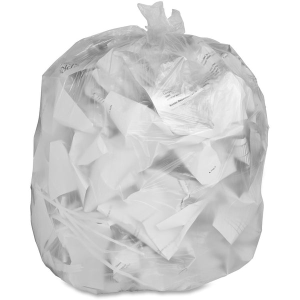 Genuine Joe High Density Clear Trash Bags, 60 Gallon, Case of 200 (GJO70014) Case of 200