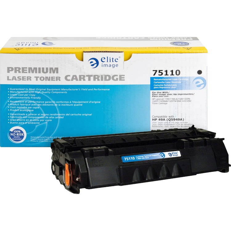 Elite Image Remanufactured Toner Cartridge, Alternative for HP 49A (Q5949A), Laser, 2500 Pages, Black, 1 Each (ELI75110) Each