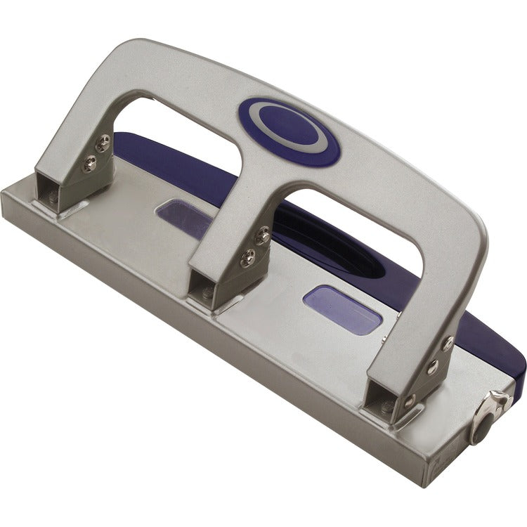 Officemate 3-hole Punch, 20-Sheet Cap, 9/32" Holes, Metallic SR/BE (OIC90102) Each