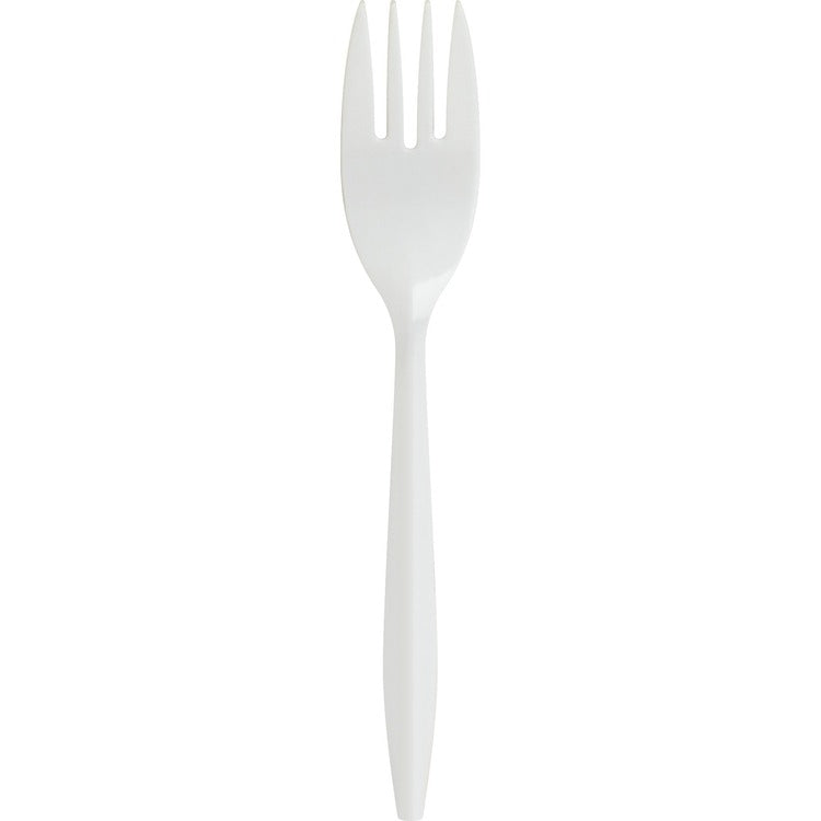 Genuine Joe 20000 White Plastic Forks, Medium Weight (GJO20000)