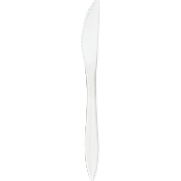 Genuine Joe 20001 White Plastic Knives, Medium Weight (GJO20001)