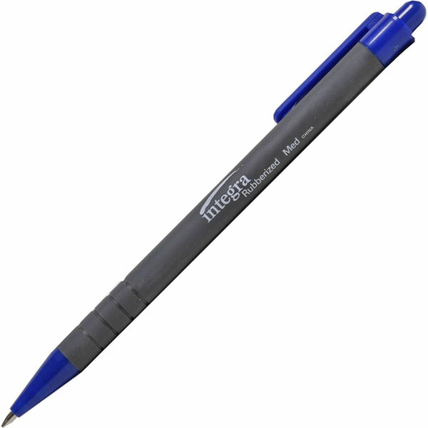 Integra Retractable Ballpoint Pen, Rubberized Barrel, Medium Pt, BE (ITA30032) 1 Dozen
