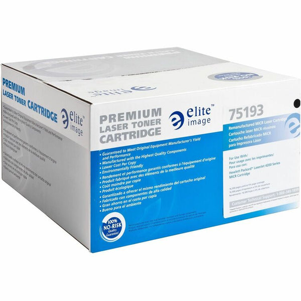 Elite Image Remanufactured MICR Toner Cartridge, Alternative for HP 38A (Q1338A), Laser, 12000 Pages, Black, 1 Each (ELI75193) Each