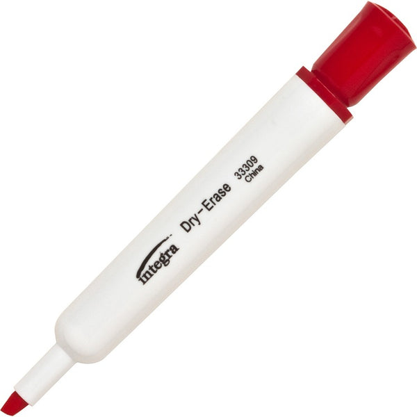 Integra Dry-Erase Marker, Chisel Tip, Red (ITA33309)