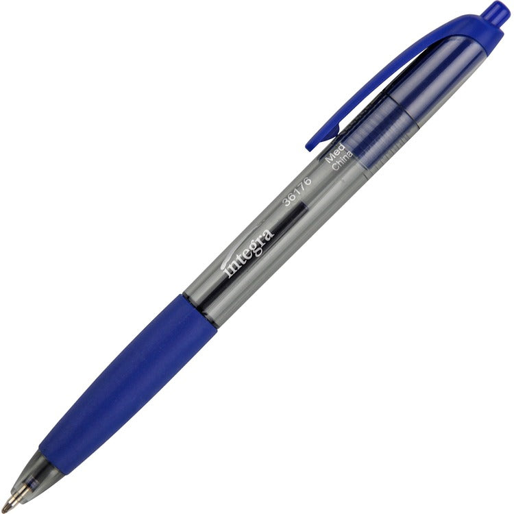 Integra Ballpoint Pen, Retractable, Non-refillable, Med. Pt., Blue Barrel/Ink (ITA36176)