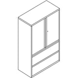 HON 800 Series Wide Lateral File with Storage Cabinet, 2-Drawer, 42"W x 18"D x 64.2"H, Black Steel (HON895LSP) Each