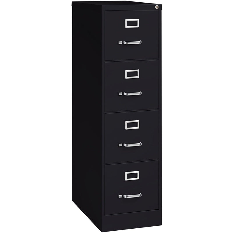 Lorell 4-Drawer Vertical File with Lock, 15&quot;x26-1/2&quot;x52&quot;, Black (LLR60191)