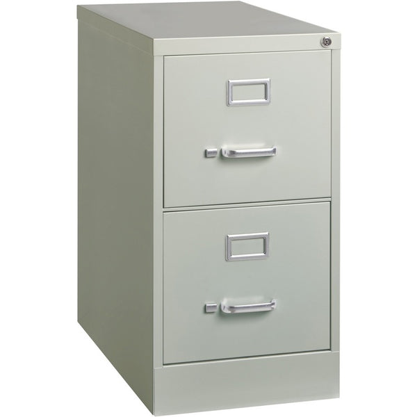 Lorell 2-Drawer Vertical File, with Lock, 15&quot;x26-1/2&quot;x28-3/8&quot;, Lt Gray (LLR60195)