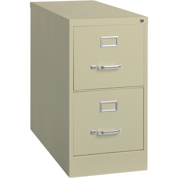 Lorell 2-Drawer Vertical File, with Lock, 15&quot; x 26-1/2&quot; x 28-3/8&quot;, Putty (LLR60196)