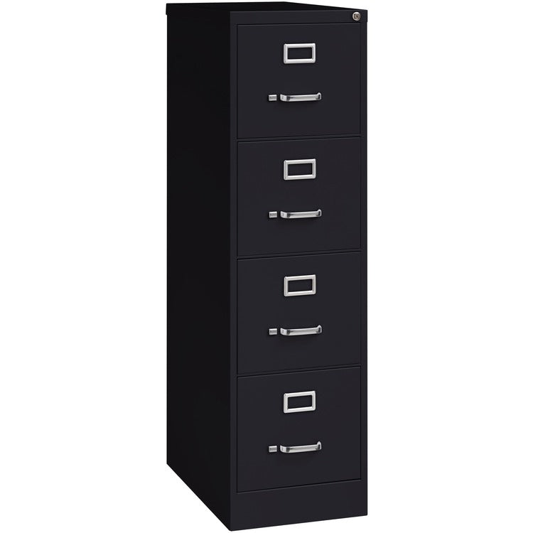 Lorell 4-Drawer Vertical File, with Lock, 15&quot;x25&quot;x52&quot;, Black (LLR60650)