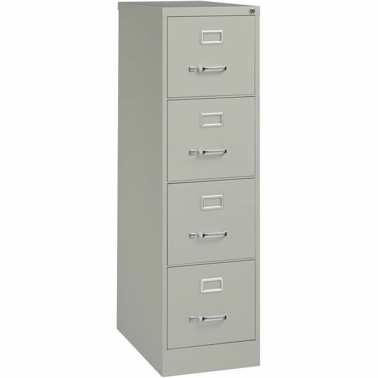 Lorell 4-Drawer Vertical File, with Lock, 15&quot;x25&quot;x52&quot;, Light Gray (LLR60651)
