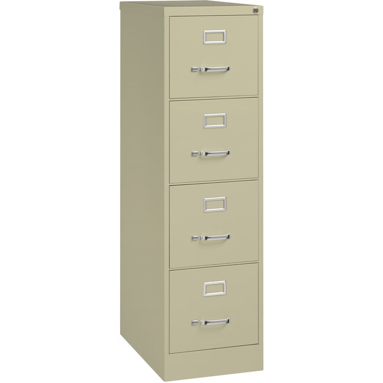 Lorell 4-Drawer Vertical File, with Lock, 15&quot;x25&quot;x52&quot;, Putty (LLR60652)