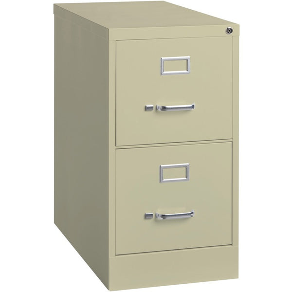 Lorell 2-Drawer Vertical File with Lock, 15&quot;x25&quot;x28-3/8&quot;, Putty (LLR60655)