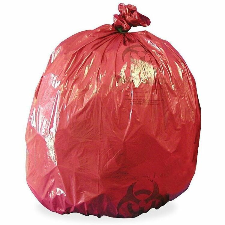 Medegen Biohazard Can Liners, 10 Gallon, 1.2 mil, 24" x 24", 50/BX, Red (MHMRIWB142424) Box of 50