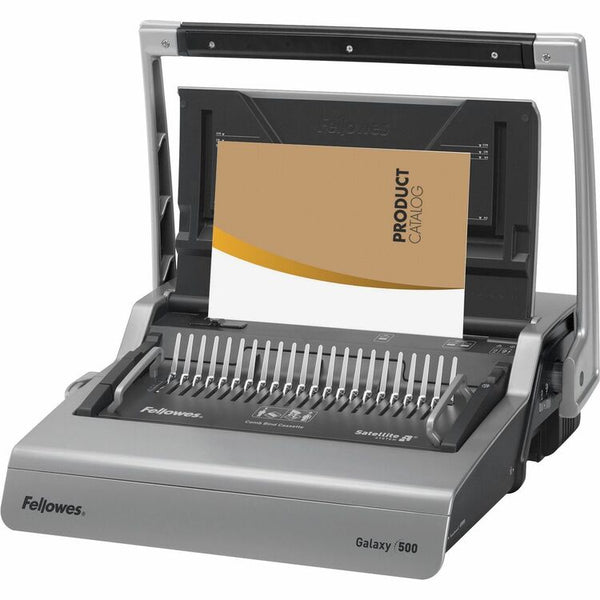 Fellowes Galaxy 500 Manual Comb Binding System, 500 Sheets, 20 7/8 x 17 3/4 x 6 1/2, Gray (FEL5218201)