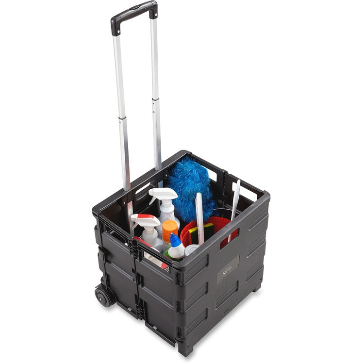 Safco 1.2 Cu. Ft. Capacity Stow Away&reg; Crate, 16 1/2w x 3 1/2d x 18h, Black (SAF4054BL)