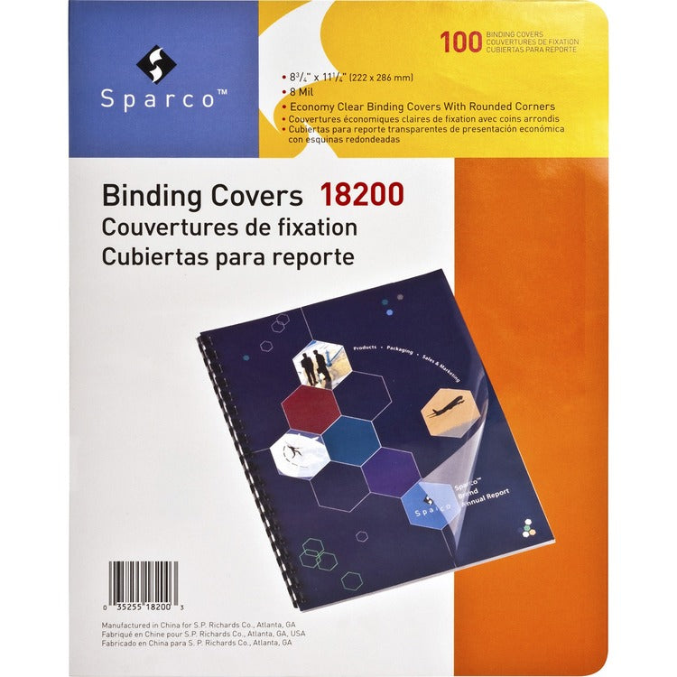 Sparco Presentation Cover with Round Corners, Clear, Pack of 100 (SPR18200) 1 Pack of 100