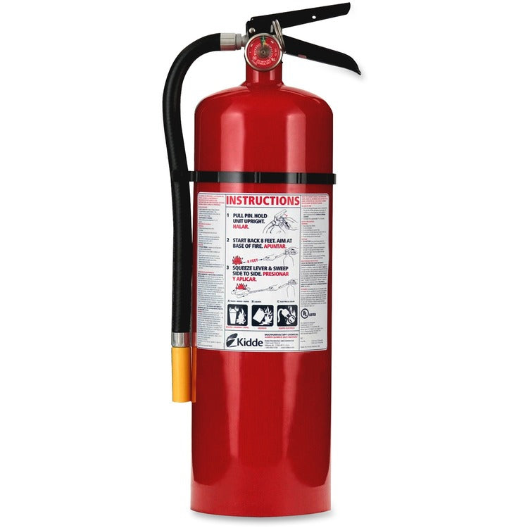 Kidde ProLine Pro 10MP Fire Extinguisher, 4 A, 60 B:C, 195psi, 19.52h x 5.21 dia, 10lb (KID466204) Each