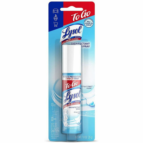 Lysol Disinfectant Spray To Go, Crisp Linen, 1oz Aerosol