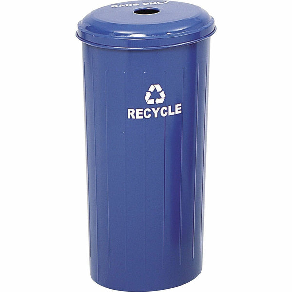 Safco Tall Recycling Receptacle for Cans, Round, Steel, 20gal, Recycling Blue (SAF9632BU)