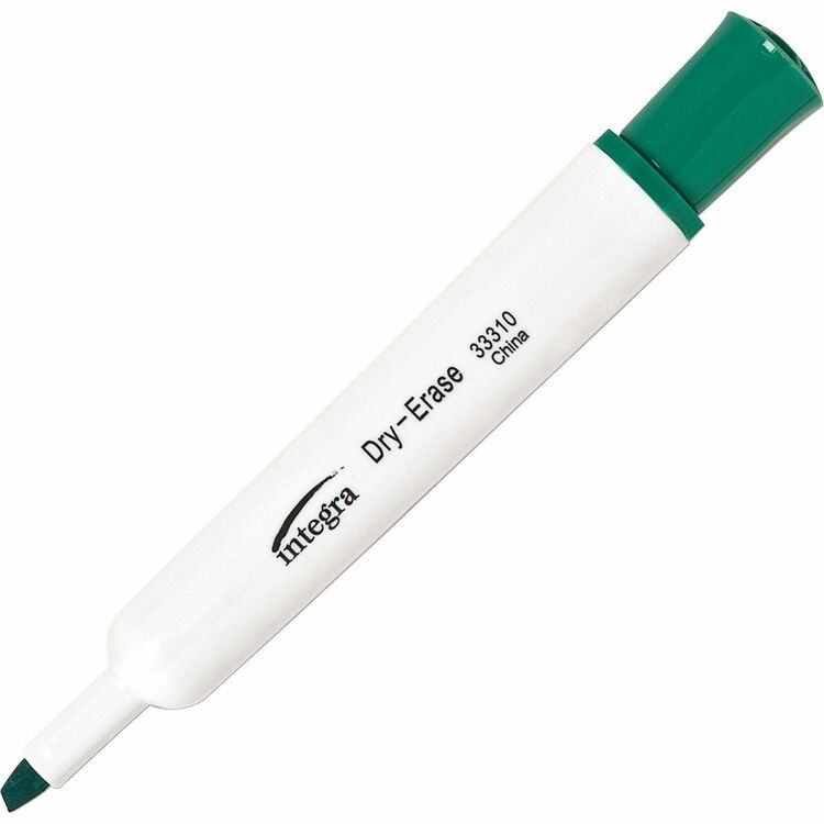 Integra Dry-Erase Marker, Chisel Tip, Green (ITA33310)