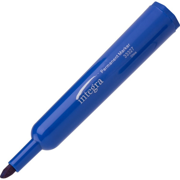 Integra Permanent Marker, with Pocket Clip, Chisel Tip, Blue (ITA33327)