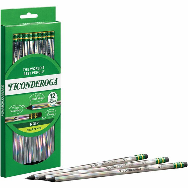 Ticonderoga Noir Holographic Woodcase Pencil, #2, 12 per Pack (DIX13970) 1 Dozen