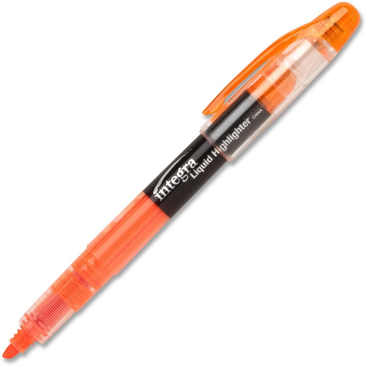 Integra Liquid Ink Highlighter, ChiselTip, Fade Resistant, Orange (ITA33313)