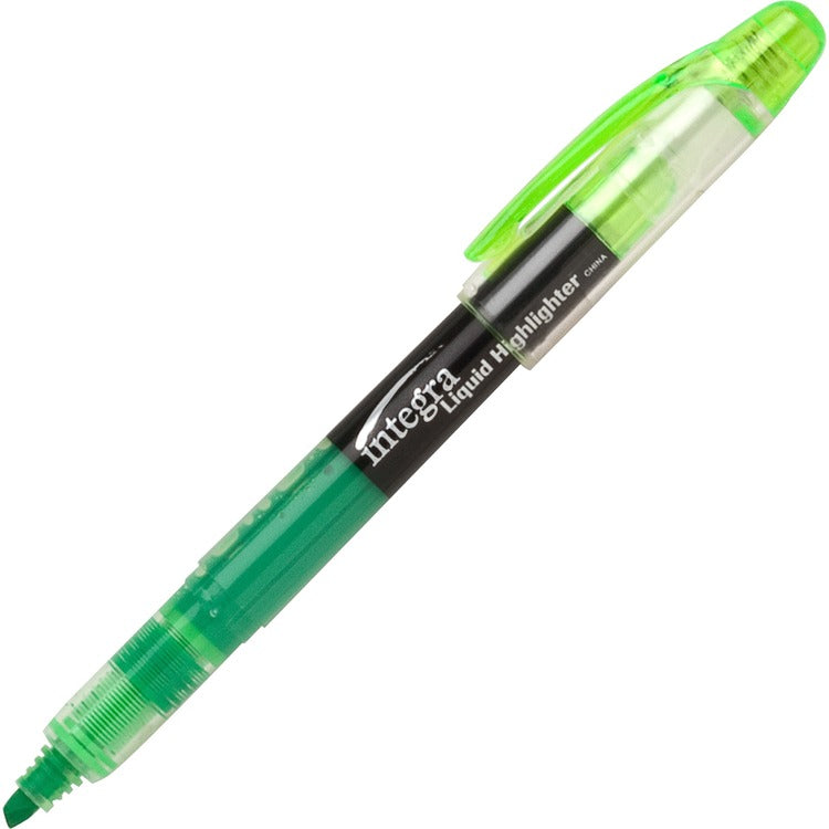 Integra Liquid Ink Highlighter, ChiselTip, Fade Resistant, Green (ITA33314)