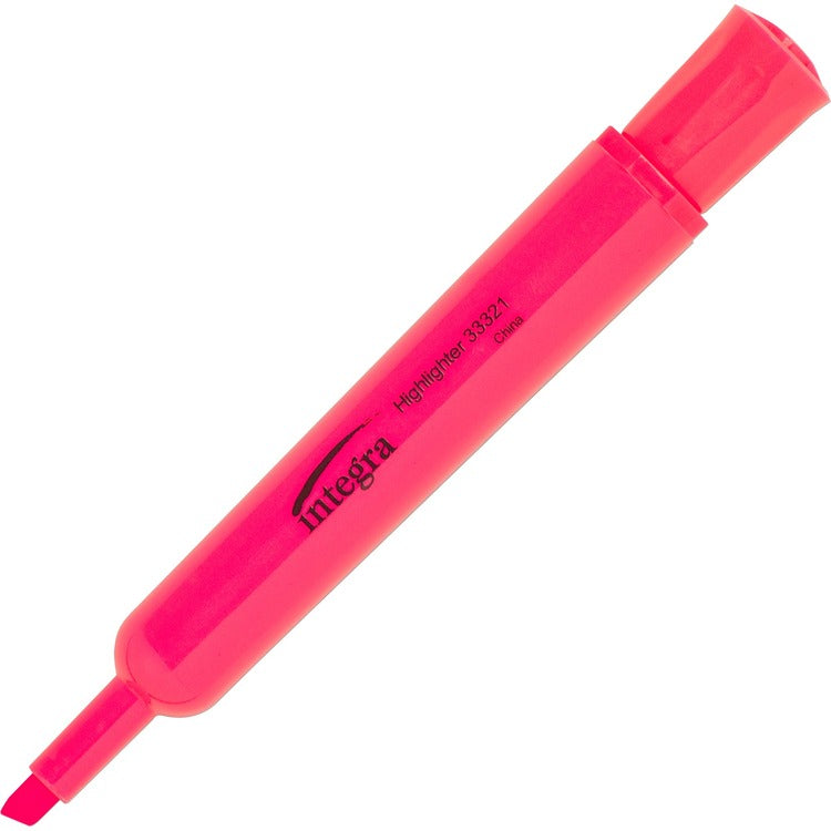 Integra Desk Highlighter, Chisel Tip, Fluorescent Pink (ITA33321)