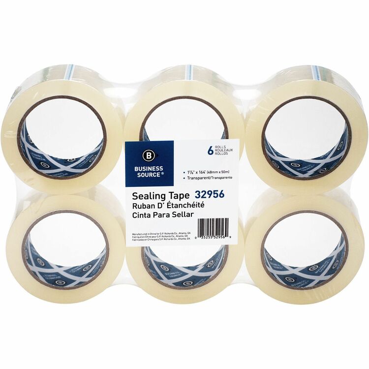 Business Source Heavy-Duty Packaging Tape, 1 7/18&quot; x 164' (BSN32956) Pack of 6