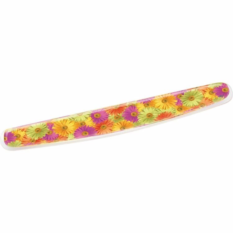 3M Fun Design Clear Gel Keyboard Wrist Rest, 18 x 2.75, Daisy Design (MMMWR308DS) Each