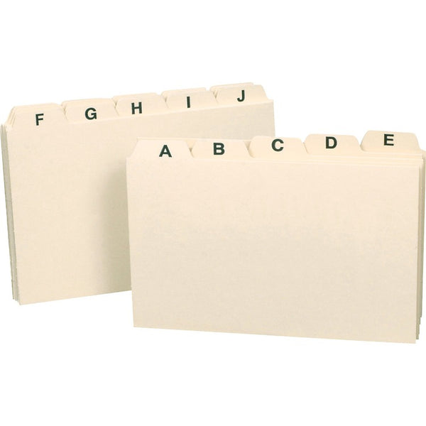 Smead Self-Tab Card Guides, Alpha, 1/5 Tab, Manila, 5 x 3, 25/Set (SMD55076) Pack of 25