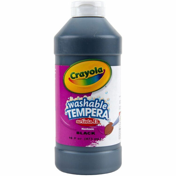 Crayola Artista II Washable Tempera Paint, Black, 16 oz (CYO543115051) Each