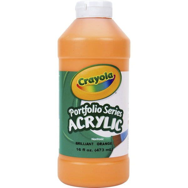 Crayola Portfolio Series Acrylic Paint, 16 fl oz, Brilliant Orange (CYO204016720)