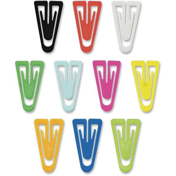 Gem Office Products Plastic Paper Clips, Large (No. 6), Assorted Colors, 200/Box (GEMPC0600) Box of 200