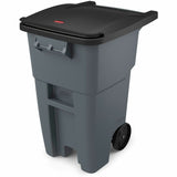 Rubbermaid Commercial Brute Rollout Container with Lid, 50 gal Capacity, 36.2" x 23.4" x 28.5", Gray (RCP9W2700GRAYEA) Each