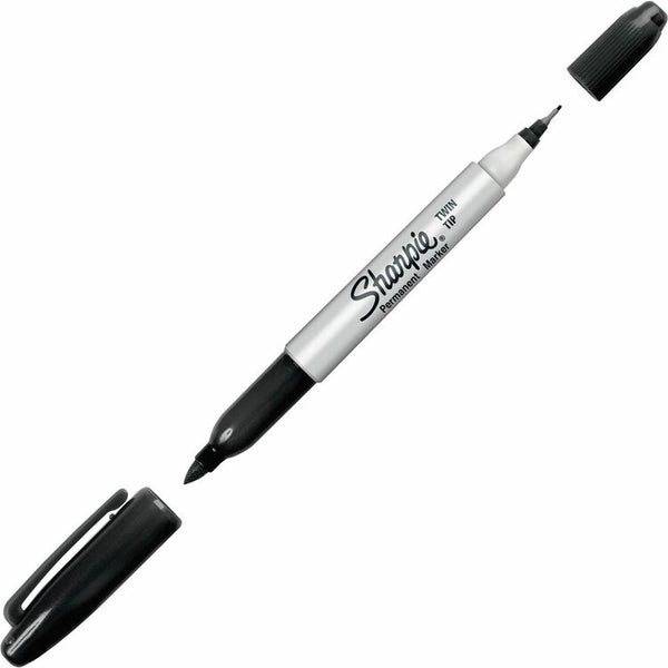 Sharpie Twin Tip Permanent Marker, Fine/Ultra Fine Point, Black (SAN32201)