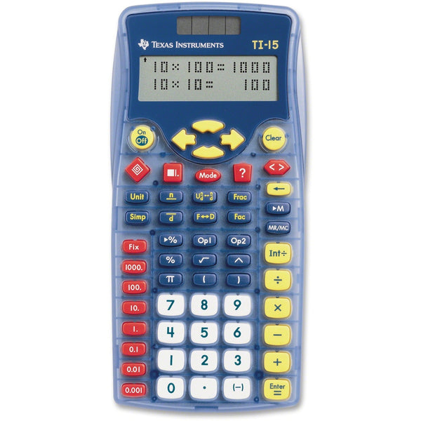 Texas Instruments TI-15 TI 15 Explorer Calculator with Math Explorer Fraction Capabilities, 2 Line Display (TEXTI15) Each