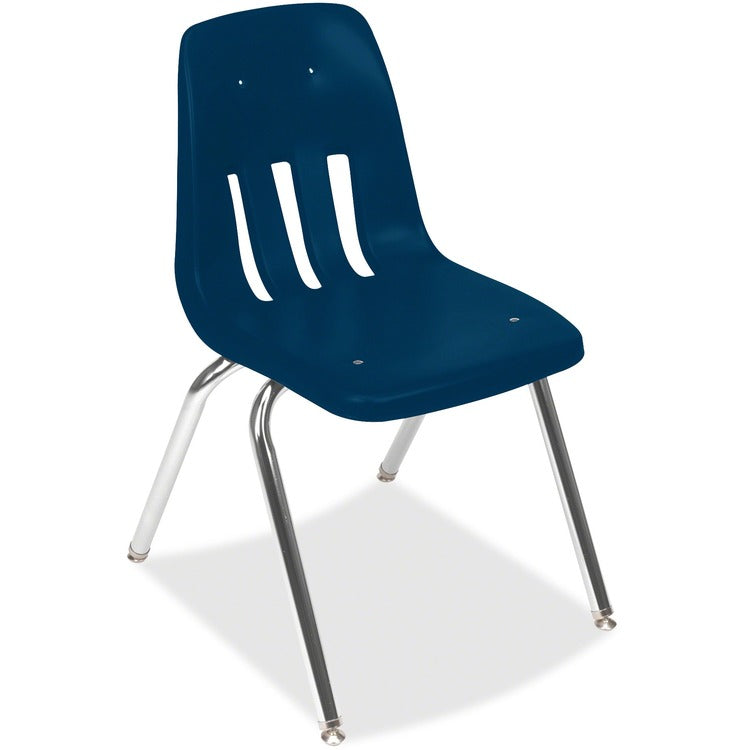 Virco 9000 Series Classroom Chair, 18&quot; Seat Height, Navy/Chrome, 4/Carton (VIR901851) Case of 4