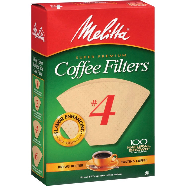 Melitta Premium Coffee Filters, No.4, 100/PK (MLA624602) Pack of 100