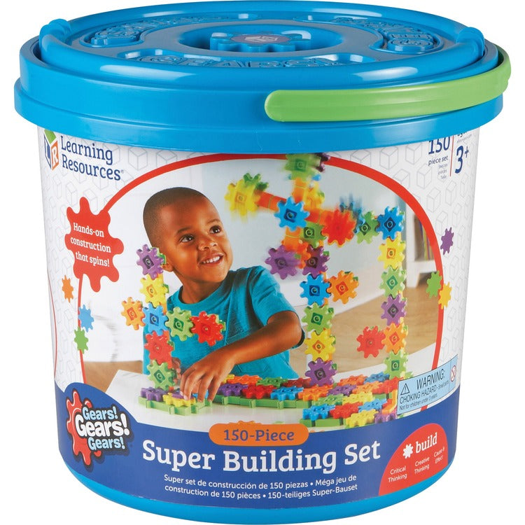 Gears! Gears! Gears! Gears! Gears! Gears! Super Set Construction Set, 150 Pieces (LRNLER9164) Set of 150