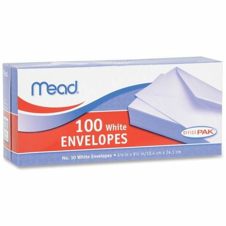Mead White No 10 Gummed Plain Envelopes (MEA75064) Box of 100