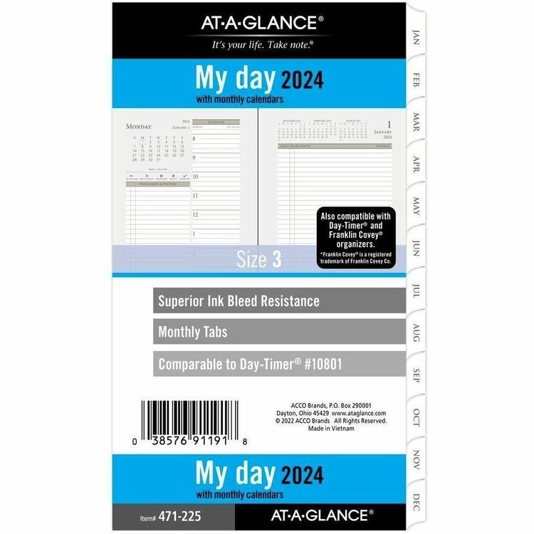 At-A-Glance PRO Planner Refill - Julian Dates - Daily - 1 Year - January till December (AAG471225)